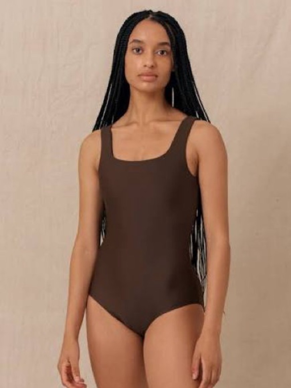 Hakea Swim Sunna Square Maillot one piece swimsuit in Earth (brown)